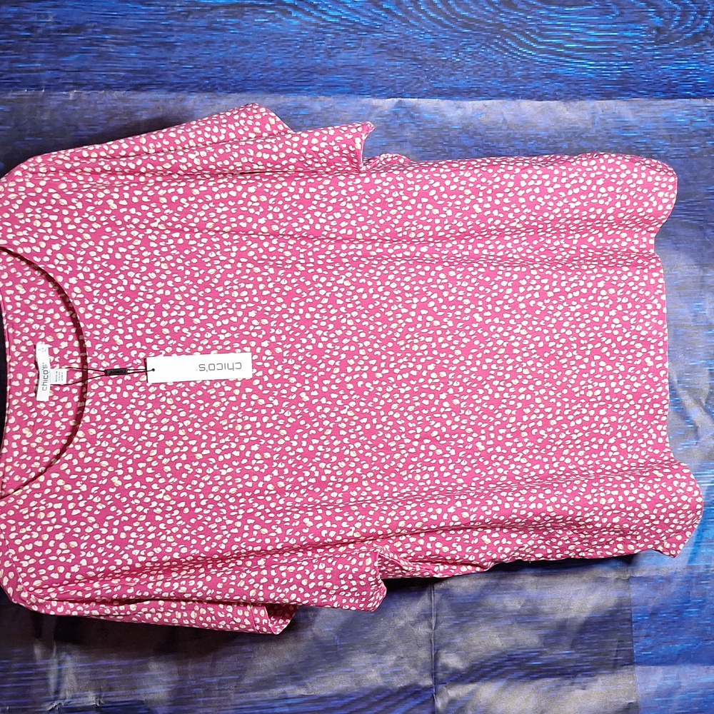 chico's pink with cheetah pattern top